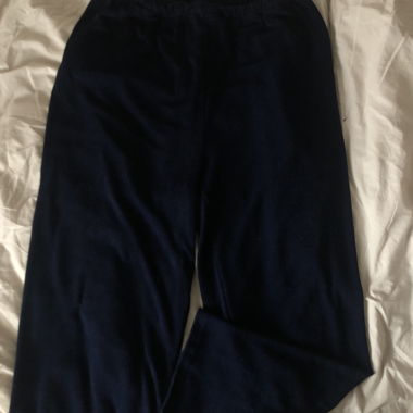 Dunkelblaue Velours-Sweatpants