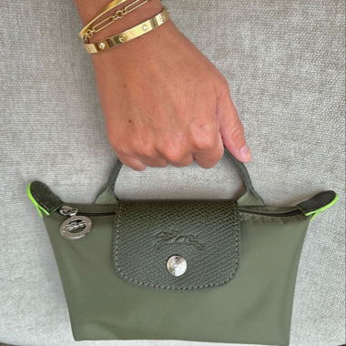 LONGCHAMP LE PLIAGE POUCH GREEN