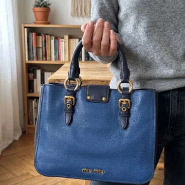 Borsa tote Miu Miu blu