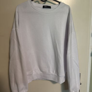 White Sweatshirt Pullover XL