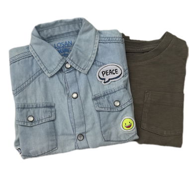Set bambino camicia jeans e maglietta
