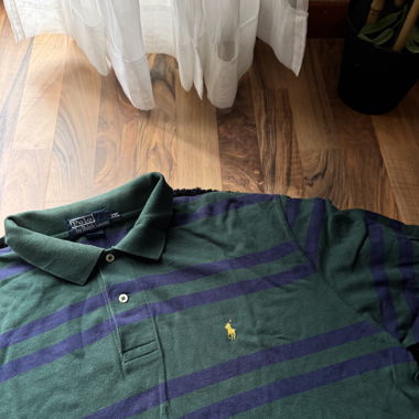 Ralph Lauren Polo Shirt XXL – Grün mit Streifen