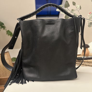 Schwarze Ledertasche All Saints