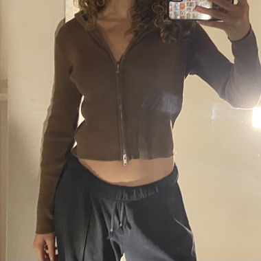 Cardigan brun Brandy Melville