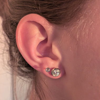 Glas Diamant Ohrring