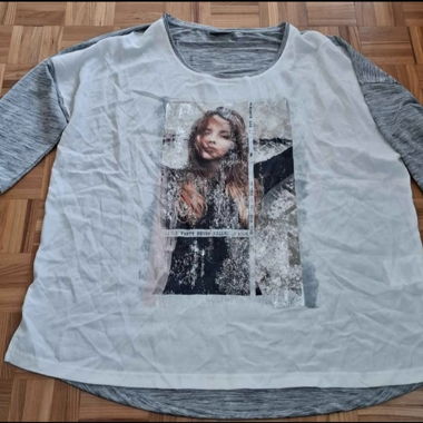 Nuova maglietta Yessica bianco-grigio