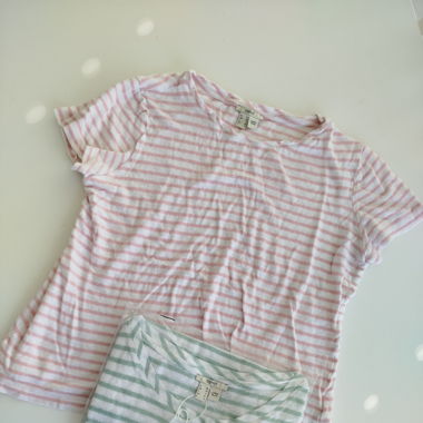 2 x EDC by Esprit Leinen t Shirt streifen M 38 