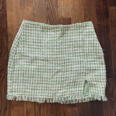 Gonna in tweed verde Stradivarius