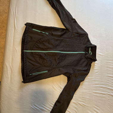Black softshell jacket with zipper