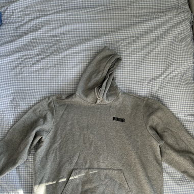 sweat-shirt gris à capuche puma 
