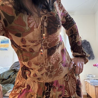 Boho Langarm Kleid - Oberteil 