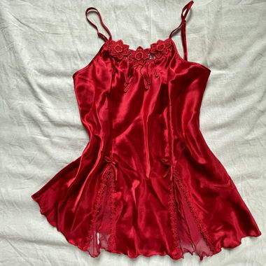 Top lingerie in raso rosso