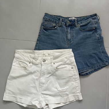 Shorts/ Hotpants Jeans weiss set