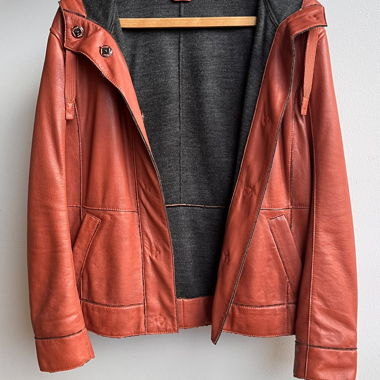 Giacca in pelle arancione