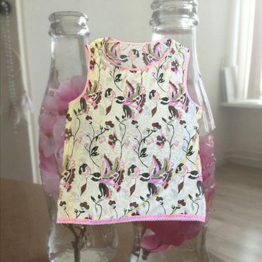 𓃚 Rosa-grünes florales Mesh-Weste Top 𓃚