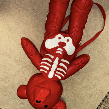 Zaino Peluche Scheletro Rosso