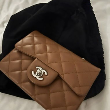 Mini-Falttaschenhandtasche - echtes Leder neu