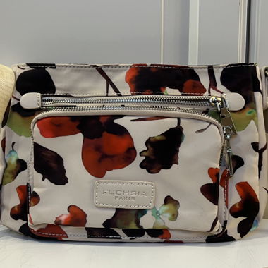 Fuchsia Paris Borsa a Spalla con Stampa Floreale