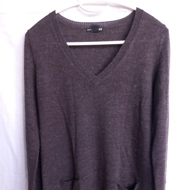Maglione lungo marrone scuro