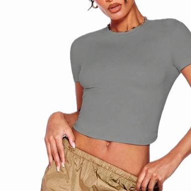 Grey Crop Top
