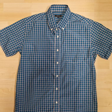 Camicia a maniche corte a quadri blu
