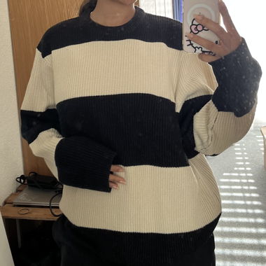 maglione oversize a righe in maglia