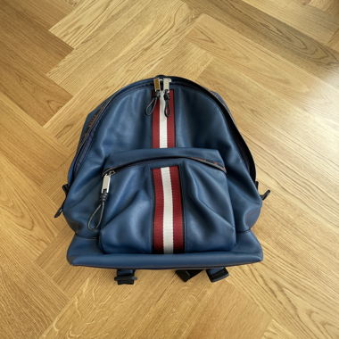 Zaino BALLY in pelle blu con banda
