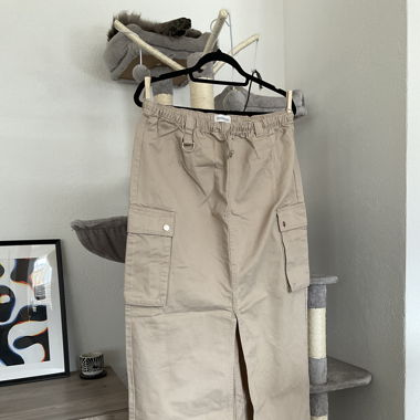 Jupe longe cargo beige T.XL
