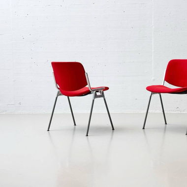 6 Castelli Stapelstühle in rot, 1995er Jahre 