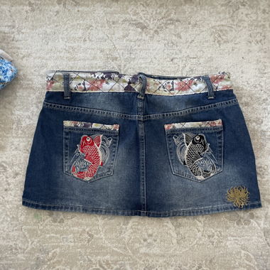 Jupe mini en denim Chinese unique vintage y2k 2000/