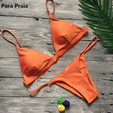 Orange Bikini im Brazil-Style in Größe S
