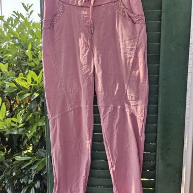 Pantalon de loisirs rose à paillettes