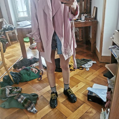 Trenchcoat rosa/salmone/rosa polveroso