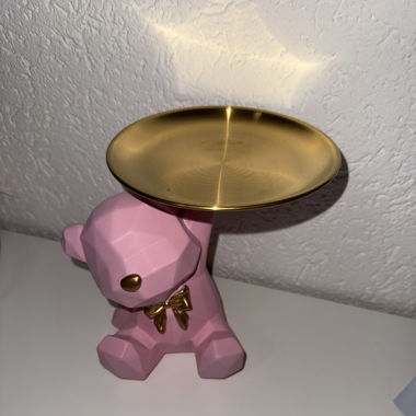 Sitzender Deko Bär Rosa