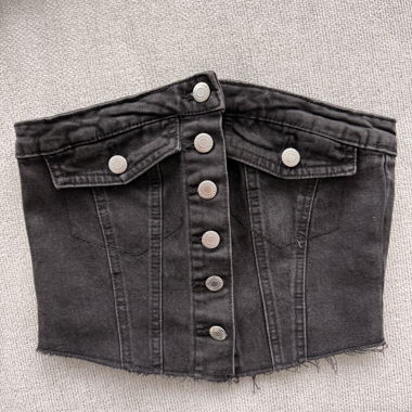 Corsetto in denim nero XS