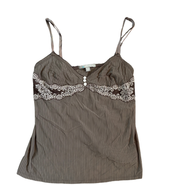 Cami-Top mit brauner Spitze