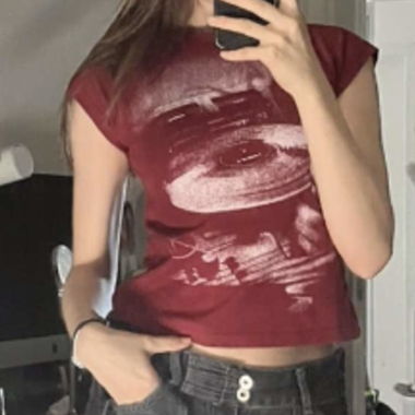 graphic cherry red tee