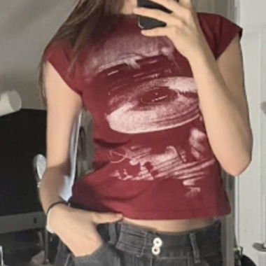 graphic cherry red tee