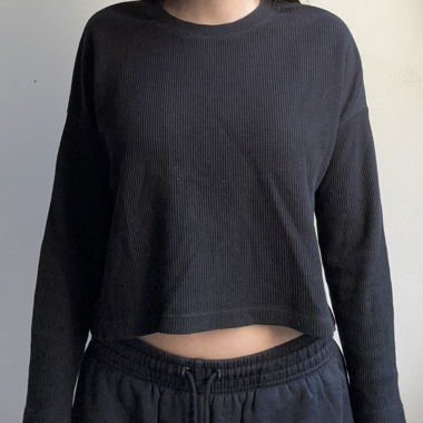 Maglione nero a costine Kookaï