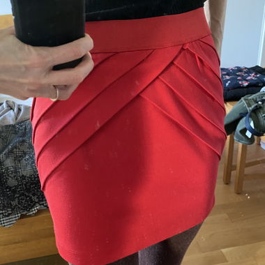Short red skirt