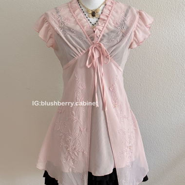 Pinkes Pailletten-Chiffon-Lagenkleid Grösse S