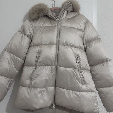 Beige Hooded Puffer Jacket