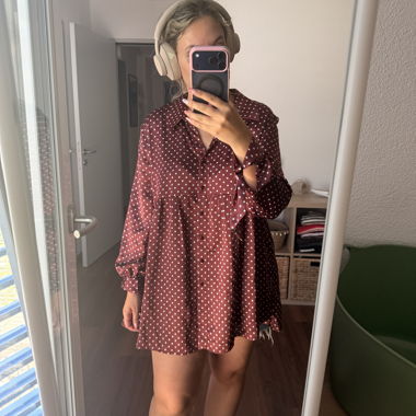 ZARA BASIC Polka Dot Blusekleid