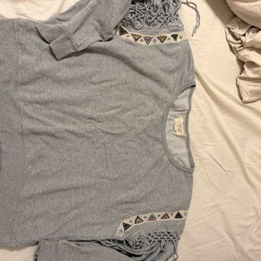 Top grigio Denim & Supply Ralph Lauren con frange