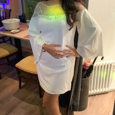 Elegante weisses Cocktailkleid - Einmal getragen