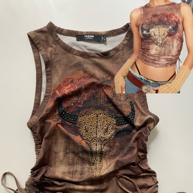 Jaded London Top mit Rhinestones 