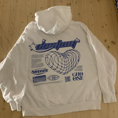 White Graphic Hoodie