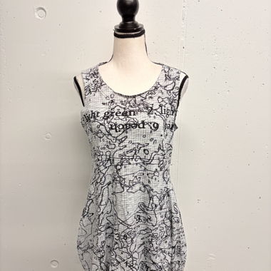 Rundholz Top schwarz weiss Gr. S