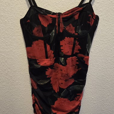 Black floral dress with straps
