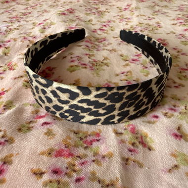 Haarreif mit Satin in Leopard Print